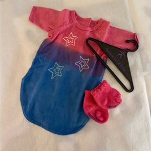 American Girl Pink and Blue Star Gradient Doll Outfit with Pink Socks